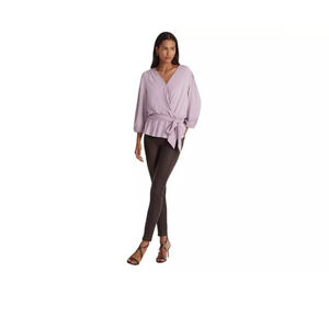 Lauren Ralph Lauren Women's Large  Jersey Peplum Blouse Scottish Black Label